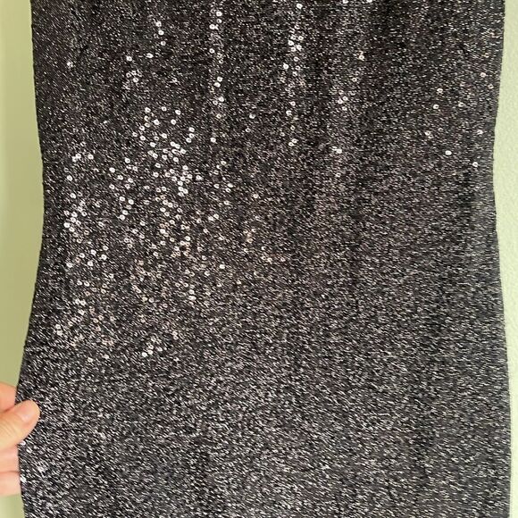 Carmen Marc Valvo Black Beaded Sequin Evening Formal Gown Dress 6 - Picture 5 of 7